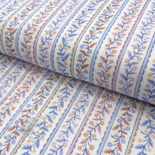 Tetra Tkanina/Muslin Leaves in stripes digital print ORGANIC