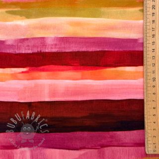Viskoza RADIANCE Stripes burgundy digital print