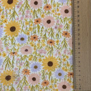 Tetra Tkanina/Muslin Flowers Hot summer digital print