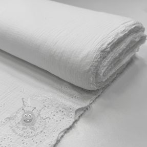 Tetra Tkanina/Muslin BORDER Helene white