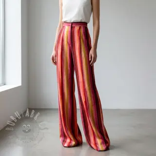 Viskoza RADIANCE Stripes burgundy digital print