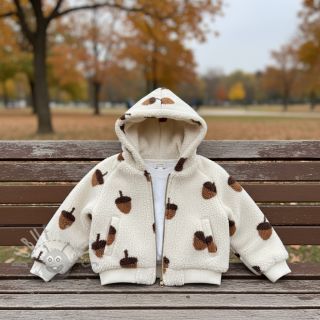 Tkanina za kapute TEDDY JACQUARD Acorns