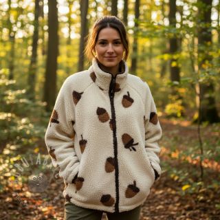 Tkanina za kapute TEDDY JACQUARD Acorns