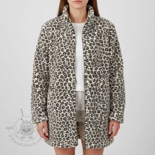 Tkanina za kapute TEDDY JACQUARD Animal skin brown