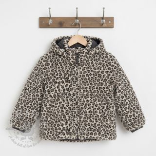 Tkanina za kapute TEDDY JACQUARD Animal skin brown