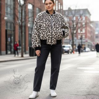 Tkanina za kapute TEDDY JACQUARD Animal skin brown