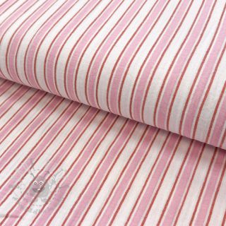 Tetra Tkanina/Muslin YARN DYED Stripe in stripe pink