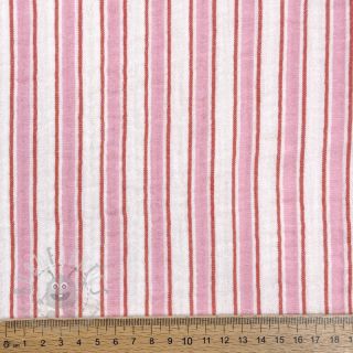 Tetra Tkanina/Muslin YARN DYED Stripe in stripe pink