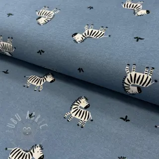 Pamuk FLANNEL Zebras blue