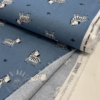 Pamuk FLANNEL Zebras blue