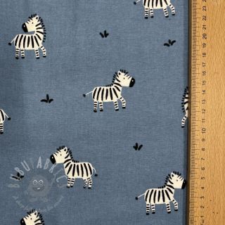 Pamuk FLANNEL Zebras blue