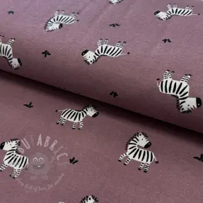 Pamuk FLANNEL Zebras mauve