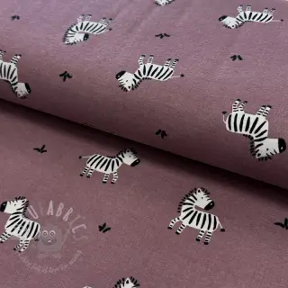 Pamuk FLANNEL Zebras mauve