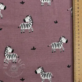 Pamuk FLANNEL Zebras mauve