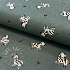 Pamuk FLANNEL Zebras green