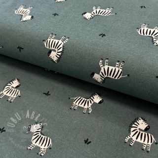 Pamuk FLANNEL Zebras green