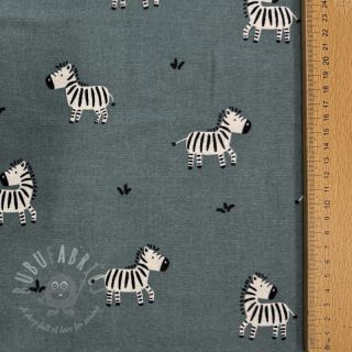 Pamuk FLANNEL Zebras green