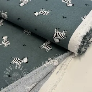 Pamuk FLANNEL Zebras green