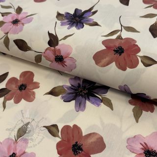 Pamuk VISCOSE Flowers offwhite digital print