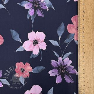 Pamuk VISCOSE Flowers navy digital print