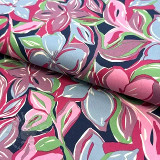 Pamuk VISCOSE Flowers green