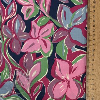 Pamuk VISCOSE Flowers green