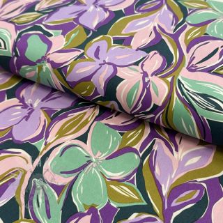 Pamuk VISCOSE Flowers cobalt