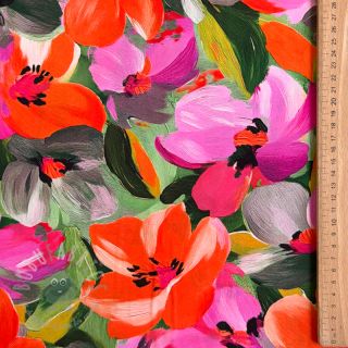 Viskoza ECOVERO Flowers multi digital print