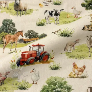 Dekorativna tkanina Cosy Farm Animals digital print