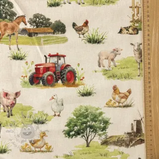 Dekorativna tkanina Cosy Farm Animals digital print