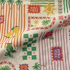 Dekorativna tkanina Linenlook Pura Vida Patch digital print