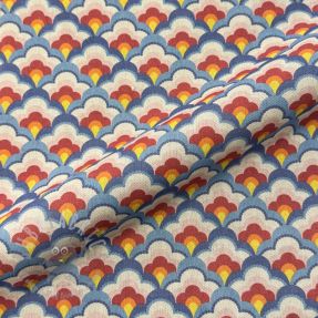 Dekorativna tkanina Linenlook Graphic Flower Scale digital print