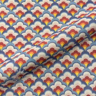 Dekorativna tkanina Linenlook Graphic Flower Scale digital print