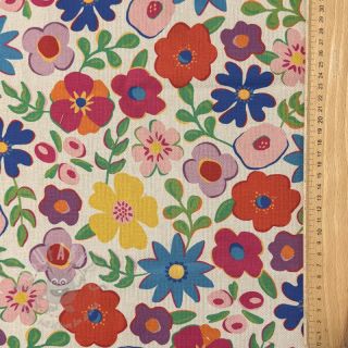 Dekorativna tkanina Linenlook Flower Fiesta Field digital print