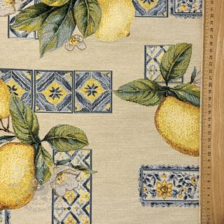 Dekorativna tkanina GOBELIN premium Citrus Lemon Azulejos