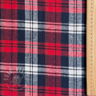 Viskoza Scottish Check YARN DYED BRUSHED Atlas red