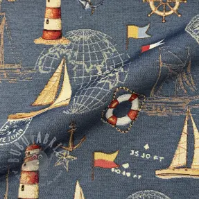 Dekorativna tkanina GOBELIN premium Coast Lighthouse Sea