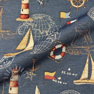 Dekorativna tkanina GOBELIN premium Coast Lighthouse Sea