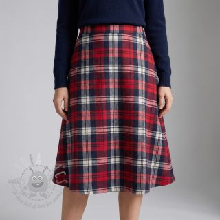 Viskoza Scottish Check YARN DYED BRUSHED Atlas red