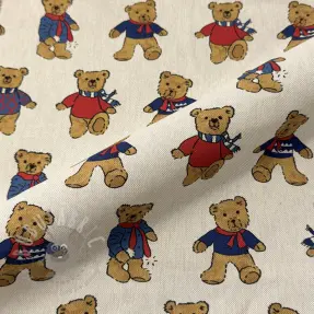 Dekorativna tkanina Linenlook Teddy Bear Cosy digital print