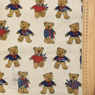 Dekorativna tkanina Linenlook Teddy Bear Cosy digital print
