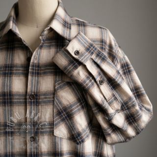 Pamuk YARN DYED BRUSHED Check Tim beige