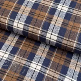 Viskoza Scottish Check YARN DYED BRUSHED Atlas brown