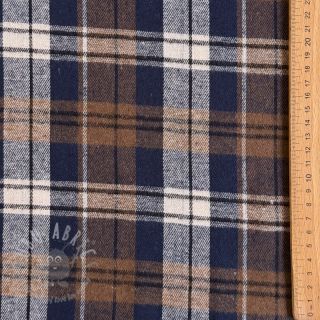 Viskoza Scottish Check YARN DYED BRUSHED Atlas brown