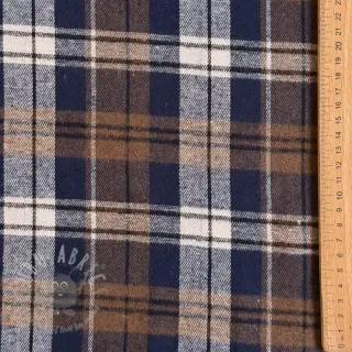 Viskoza Scottish Check YARN DYED BRUSHED Atlas brown