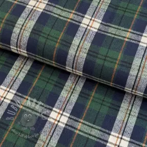 Viskoza Scottish Check YARN DYED BRUSHED Atlas green