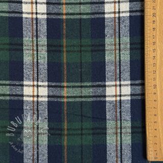 Viskoza Scottish Check YARN DYED BRUSHED Atlas green
