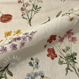 Dekorativna tkanina Linenlook Delicate Floral Field digital print