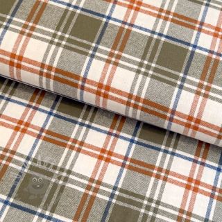 Pamuk YARN DYED BRUSHED Check Mia olive