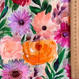 Viskoza RADIANCE Flowers Lirie digital print